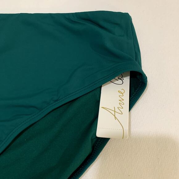 Anne Cole pine green high waisted swimsuit bikini botttom, NEW NWT, XL - Picture 2 of 6